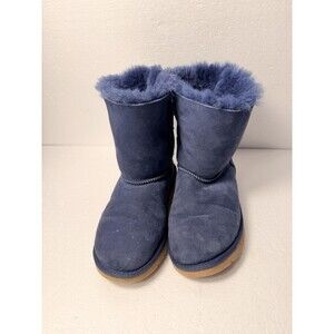 UGG Australia Kid Bailey Bow Navy Blue Sheepskin Boot 3280K Sz 4 Youth US EU 34